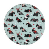 Christmas Scottish Terrier Blue Schneidebrett (Vorderseite)