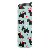 Christmas Scottish Terrier Blue Thermosbecher (Nach links gedreht)