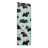 Christmas Scottish Terrier Blue Thermosbecher (Nach rechts gedreht)
