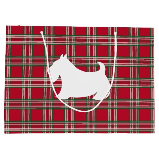Christmas Scottish Terrier Gift Bag Große Geschenktüte (Rückseite)