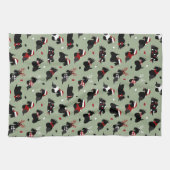 Christmas Scottish Terrier Green Geschirrtuch (Horizontal)