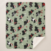 Christmas Scottish Terrier Green Sherpadecke (Vorderseite)