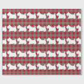 Christmas Scottish Terrier Kariert Wrapping Paper Geschenkpapier (Flach)
