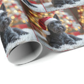 Christmas Scottish Terrier On Fur Geschenkpapier (Rolleneckpunkt)