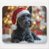 Christmas Scottish Terrier On Fur Mousepad (Vorne)