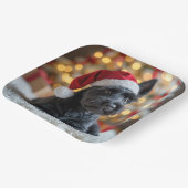 Christmas Scottish Terrier On Fur Pappteller (Gewinkelt)