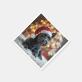 Christmas Scottish Terrier On Fur Serviette (Ecke)