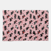 Christmas Scottish Terrier Pink Geschirrtuch (Horizontal)
