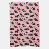 Christmas Scottish Terrier Pink Geschirrtuch (Vertikal)
