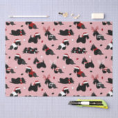 Christmas Scottish Terrier Pink Seidenpapier (Handwerk)