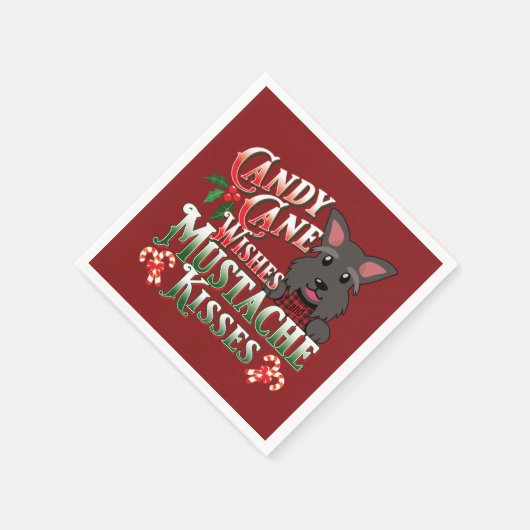 Christmas Scottish Terrier Scottie Dog Decoupage Serviette (Ecke)