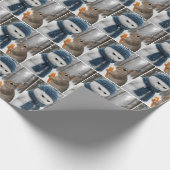 Christmas Scowling Snowman With a Bunny Geschenkpapier (Ecke)