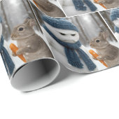Christmas Scowling Snowman With a Bunny Geschenkpapier (Rolleneckpunkt)