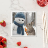 Christmas Scowling Snowman With a Bunny Serviette (Beispiel)