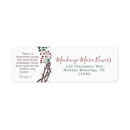 CHRISTmas Scripture Wreath-Rücksendeadresse (Vorne)