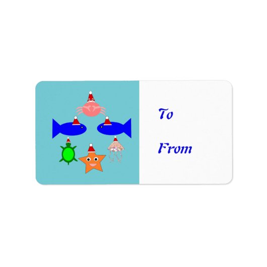 Christmas Sea Creations Personal Present Tag Adressaufkleber (Vorne)