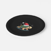 Christmas Sea Turtle Santa Xmas Men Women Boys Gir Pappteller (Schrägansicht)