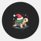 Christmas Sea Turtle Santa Xmas Men Women Boys Gir Runder Aufkleber (Vorderseite)