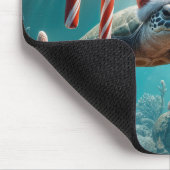 Christmas Sea Turtle With Candy Canes Mousepad (Ecke)