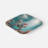 Christmas Sea Turtle With Candy Canes Pappteller (Gewinkelt)