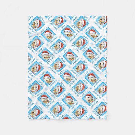 Christmas Sealyham Terrier Fleece Blanket (Vorderseite)