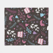 Christmas seamless pattern with tree,  snow,  gift fleecedecke (Vorderseite (Horizontal))