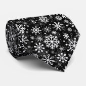 Christmas seamless snowflakes black pattern krawatte (Gerollt)