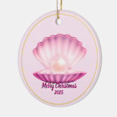 Christmas Seashell Pearl Keramik Ornament (Links)