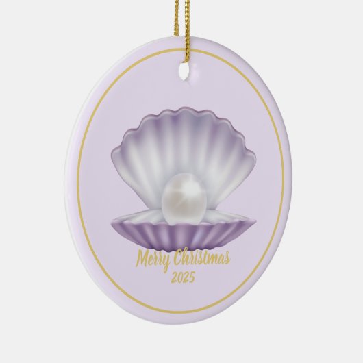Christmas Seashell Pearl Keramik Ornament (Rechts)