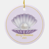 Christmas Seashell Pearl Keramik Ornament (Hinten)