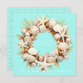 Christmas Seashells Starfish Pearls Blubbles Feiertagskarte (Vorne/Hinten)