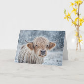 Christmas Seasons Greetings with Cute Highland Karte (Gelbe Blume)