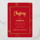 Christmas Shadowbox Gold Foil Einladung (Vorderseite)