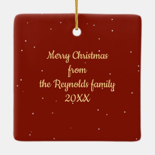 Christmas Shar-Pei Dog With Santa Hat Keramikornament (Rückseite)