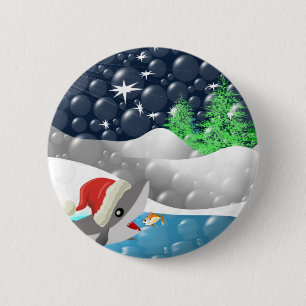 Christmas Shark Button
