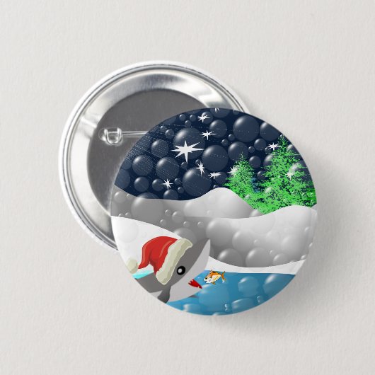 Christmas Shark Button (Vorne & Hinten)