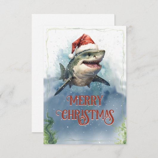 Christmas Shark Dankeskarte (Vorne/Hinten)