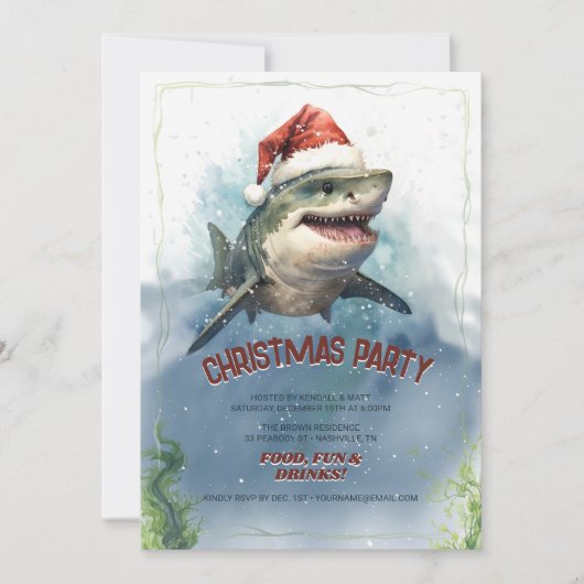 Christmas Shark Einladung (Vorderseite)