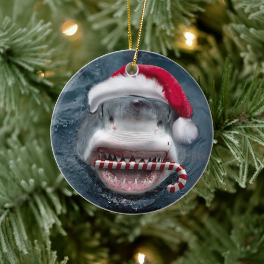 Christmas Shark Keramik Ornament (Baum)