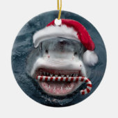 Christmas Shark Keramik Ornament (Vorne)