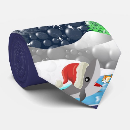 Christmas Shark Krawatte (Gerollt)