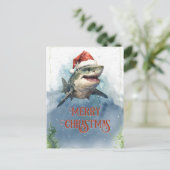 Christmas Shark Postkarte (Stehend Vorderseite)
