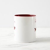 Christmas Shark Red Black Buffalo Karierter Urlaub Zweifarbige Tasse (Mittel)