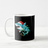 Christmas Shark Santa Hat Wrapped In Lights Funny  Kaffeetasse (Links)