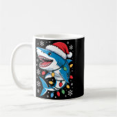 Christmas Shark Santa Hat Wrapped Lights Holiday S Kaffeetasse (Links)