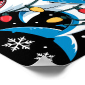 Christmas Shark Santa Hat Wrapped Lights Holiday S Poster (Ecke)