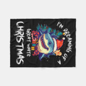 Christmas Shark Santa Hat Xmas Santa Jaws Funny Sh Fleecedecke (Vorderseite (Horizontal))