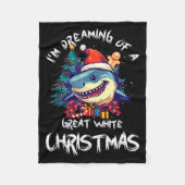Christmas Shark Santa Hat Xmas Santa Jaws Funny Sh Fleecedecke (Vorderseite)