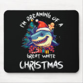 Christmas Shark Santa Hat Xmas Santa Jaws Funny Sh Mousepad (Vorne)