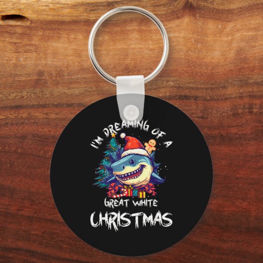 Christmas Shark Santa Hat Xmas Santa Jaws Funny Sh Schlüsselanhänger (Vorderseite)
